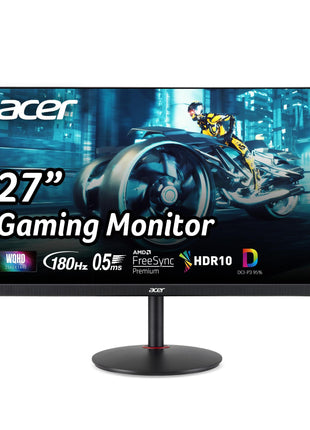 Acer Nitro 27 inch WQHD 2560 x 1440 PC Gaming IPS Monitor | AMD FreeSync Premium Up to 180Hz Refresh 0.5ms DCI-P3 95% 1 Display Port 1.2 & 2 HDMI 2.0 XV271U M3bmiiprx,Black