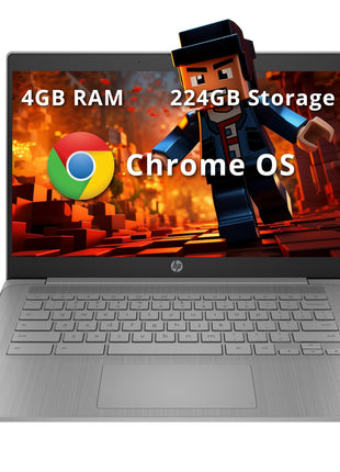 HP Chromebook 14" HD Laptop for Business & Students, Intel Celeron N4120, 4GB LPDDR4, 224GB Storage(64GB eMMC+160GB Docking Station), UHD Graphics, Webcam, Long Battery Life, Chrome OS, Modern Gray