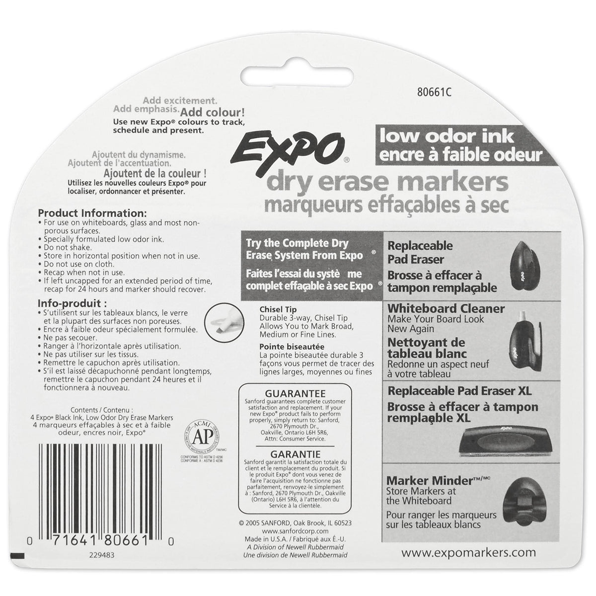 EXPO Dry Erase Markers, Low Odor Ink, Black, Chisel Tip, 4 Count - Easily Erases, Vibrant Ink, Ideal for Classroom, Back to School Supplies, Teachers, Office, Whiteboard & Home
