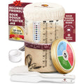 Superbaking Sourdough Starter Jar, Beginner Sourdough Starter Kit, 34oz Wide Mouth Sour Dough Glass Jar with Guides & Recipes, Sourdough Bread Baking Supplies, Sourdough Container Crock