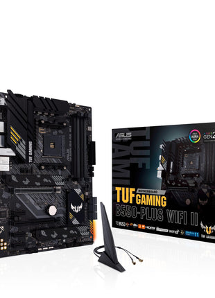 ASUS TUF Gaming B550-PLUS WiFi II AMD AM4 (3rd Gen RyzenTM) ATX Gaming Motherboard (PCIe 4.0, WiFi 6, 2.5Gb LAN, BIOS Flashback, USB 3.2 Gen 2, Addressable Gen 2 RGB Header and Aura Sync)
