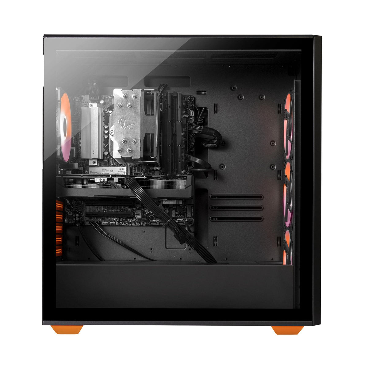 iBUYPOWER Scale Orange Gaming PC Desktop Computer (AMD Ryzen 7 5700 CPU, NVIDIA GeForce RTX 4060 8GB GPU, 16GB DDR4 Non-RGB 3200MHz RAM (8x2), 500GB NVMe SSD, WiFi Ready, Windows 11 Home) - SCA7N4603