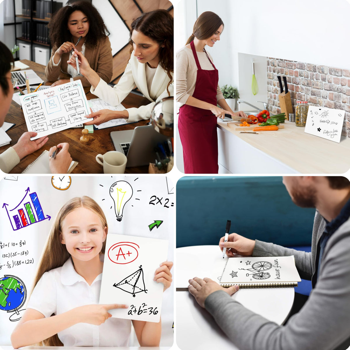 Board Geeks 25 Pack Small White Boards for Students - Double Sided Dry Erase Boards 9 x 12 in - Mini Whiteboard Set for Classroom or Home Use - Portable White Board Bulk for Kids and Teachers