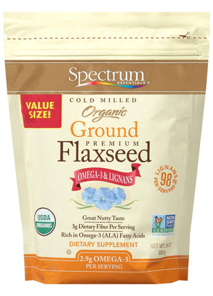 Spectrum Essentials Organic Ground Flaxseed, Gluten Free, 24 Oz