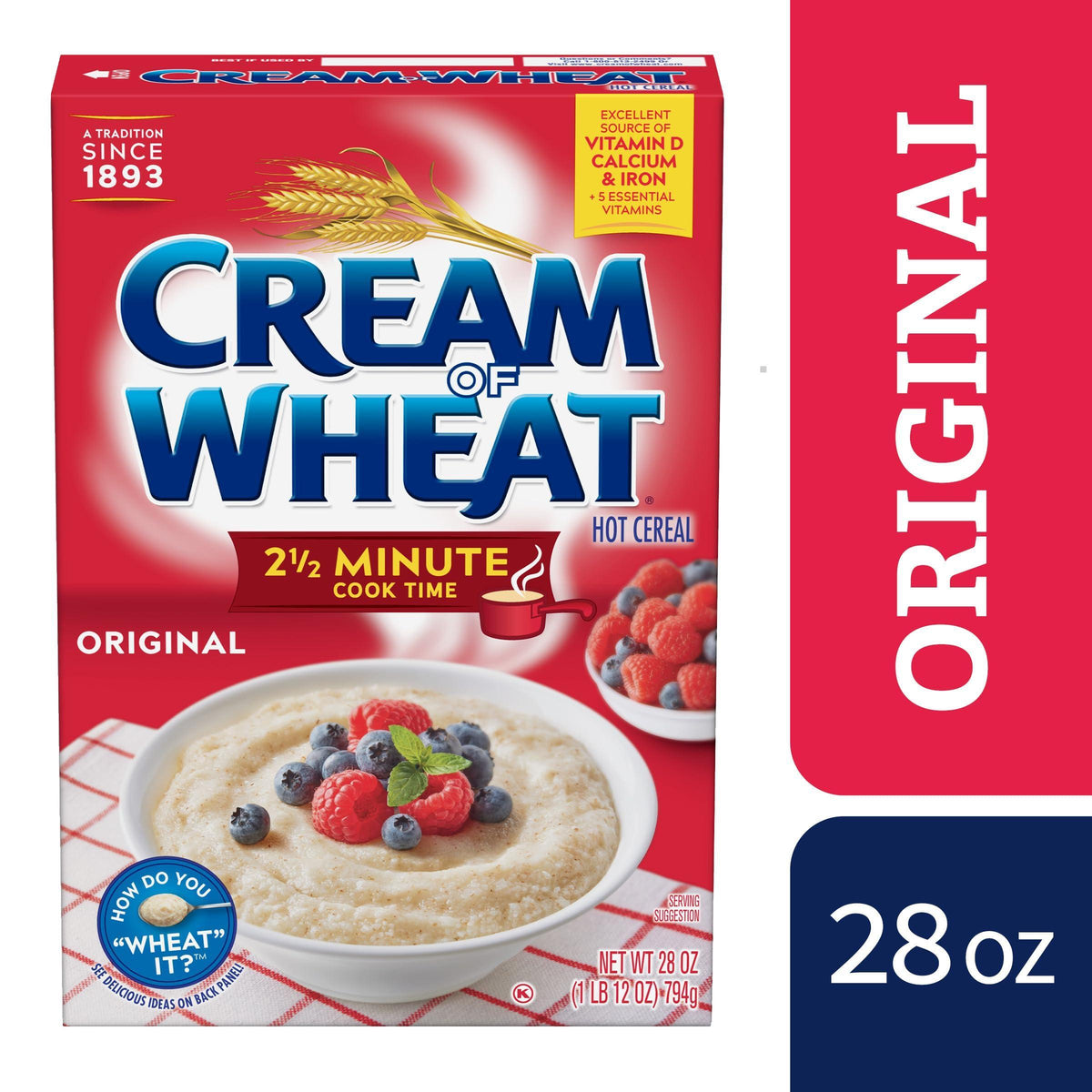 Cream of Wheat Original Stove Top Hot Cereal, 2 1/2 Minute Cook Time, 28 Ounce