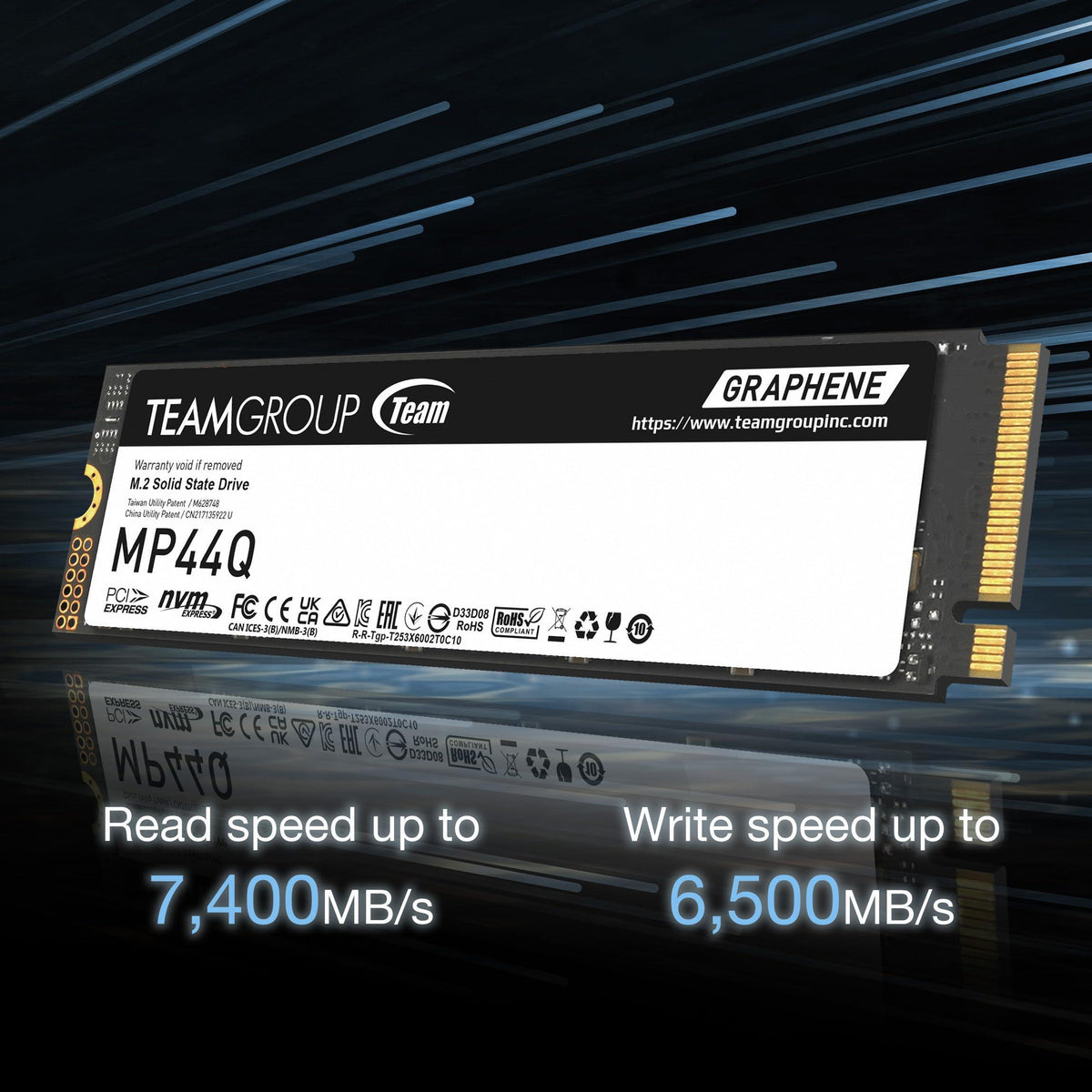 TEAMGROUP MP44Q 2TB SLC Cache Gen 4x4 M.2 2280 PCIe 4.0 w/NVMe Laptop & Desktop & NUC & NAS SSD Read/Write Speed up to 7400/6500MB/s TM8FFD002T0C101