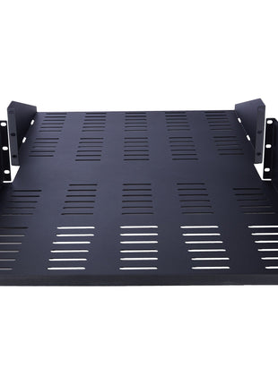 RackSolutions 3U 2Post Center Mount Shelf 29in (D) (Flanged Down, Vented)