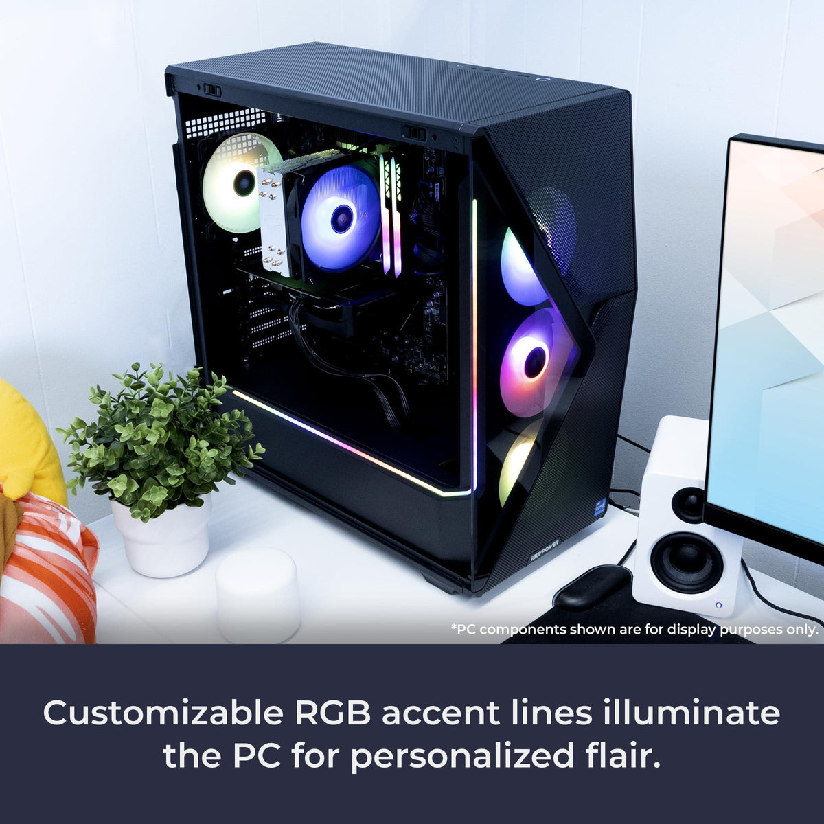 iBUYPOWER Slate MESH Gaming PC Desktop Computer (AMD Ryzen 7 9700X CPU, AMD Radeon RX 7800XT 16GB GPU, 32GB DDR5 Non-RGB 5200MHz RAM (16x2), 1TB NVMe SSD, WiFi Ready, Windows 11 Home) - SMA7R78XT02