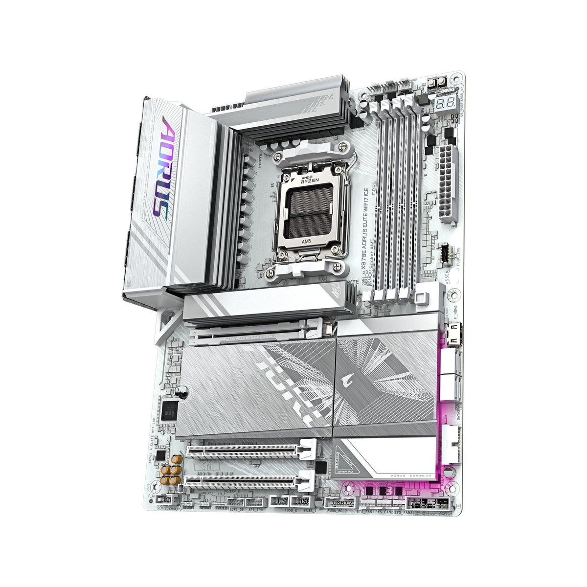GIGABYTE X870E AORUS Elite WIFI7 ICE AMD AM5 LGA 1718 Motherboard, ATX, DDR5, 4X M.2, PCIe 5.0, USB4, WIFI7, 2.5GbE LAN, EZ-Latch, 5-Year Warranty
