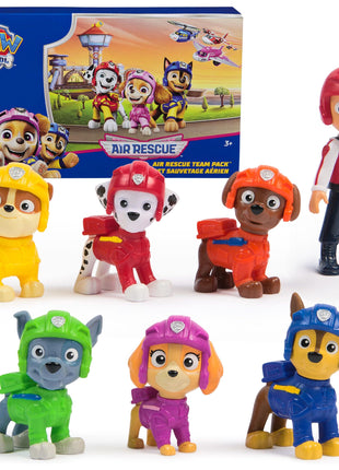 Paw Patrol Air Rescue Toy Figures Gift Pack with 7 Collectibles | 7 Collectible Action Figures, Aviation Flight Uniforms, 2-Inch Tall Pups & 3.5-Inch Ryder, Kids Toys for Boys & Girls Ages 3+