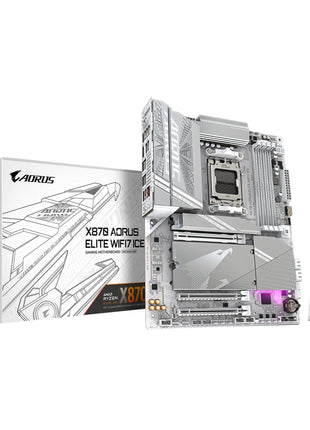 GIGABYTE X870 AORUS Elite WIFI7 ICE AMD AM5 LGA 1718 Motherboard, ATX, DDR5, 4X M.2, PCIe 5.0, USB4, WIFI7, 2.5GbE LAN, EZ-Latch, 5-Year Warranty