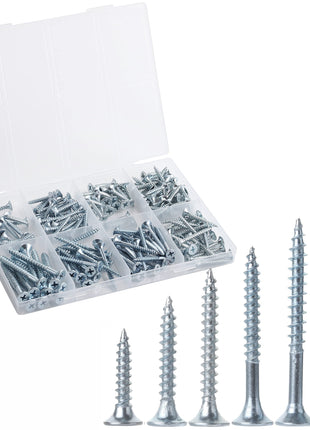 Mr. Pen- Wood Screws Assortment Kit, 152 pcs, Silver, Phillips Flat Head | 6 Sizes (2", 1-1/2", 1-1/4", 1", 3/4", 1/2"), Durable Assorted Wood Screws for Woodworking & Household, Storage Box Included