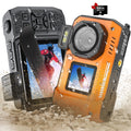 8K UHD 70MP WiFi Digital Camera with 64GB Card Rugged Waterproof Dustproof Shockproof 33FT Underwater Camera Dual-Screen Selfie for Snorkeling Autofocus Point and Shoot Digital Camera (Orange)