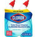 CLOROX Toilet Bowl Cleaner Clinging Bleach Gel, Ocean Mist, 24 Fl Oz, Pack of 2 (Package May Vary)