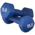 Amazon Basics Neoprene Dumbbell Hand Weights, 10 Pound, Pair, Navy Blue