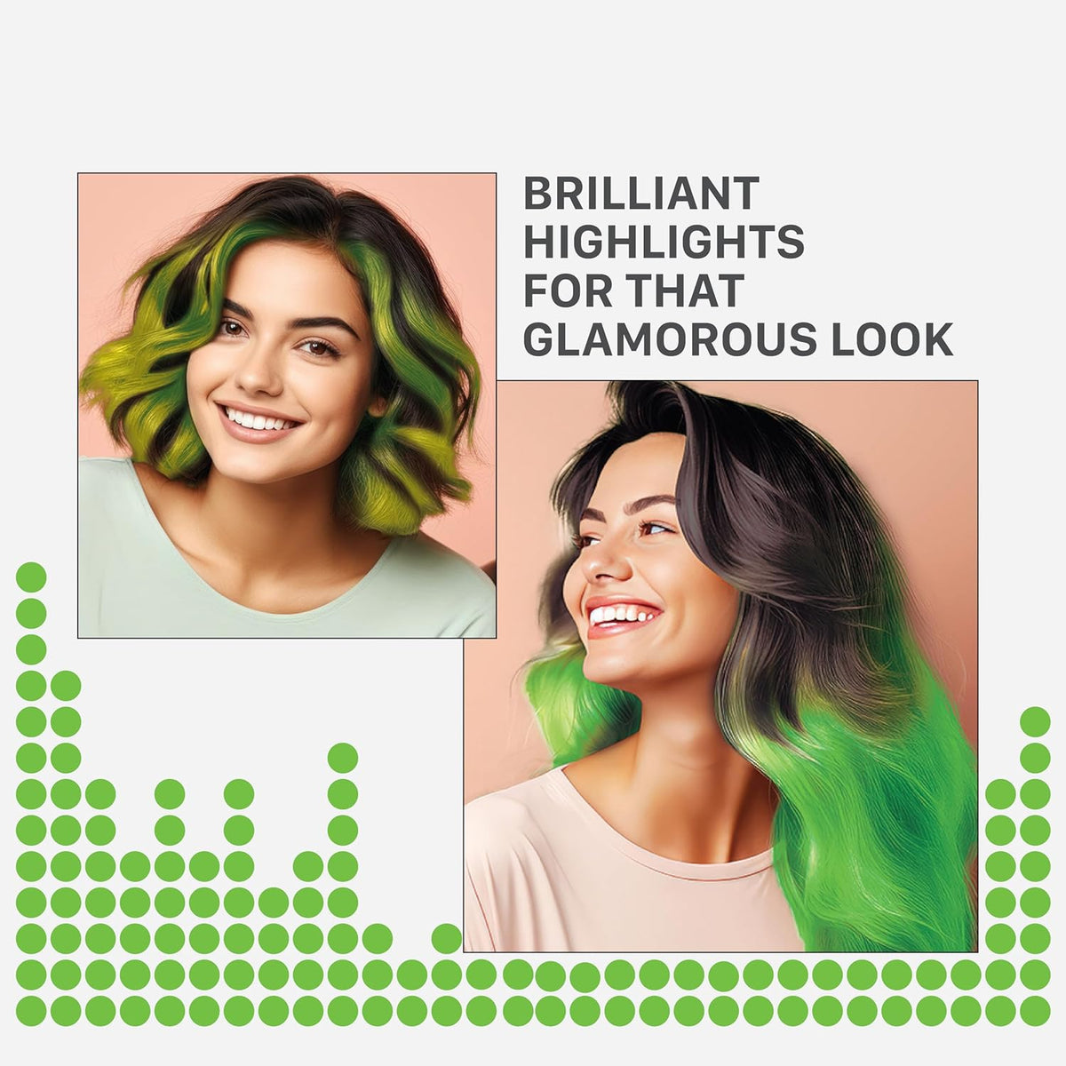 Streax Hair Colour Highlight Kit | Green Hair Colour, Tropical Green - Pack of 1 I Enriched with Walnut & Argan Oil I Hair Colour for Women | Rich, vibrant, Easy to use, DIY Application