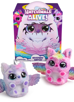 Hatchimals Alive, Mystery Hatch Pufficorn, Surprise Interactive Toy & Egg with Mist, Lights & Sounds (Styles May Vary), Kids Toys for Girls & Boys