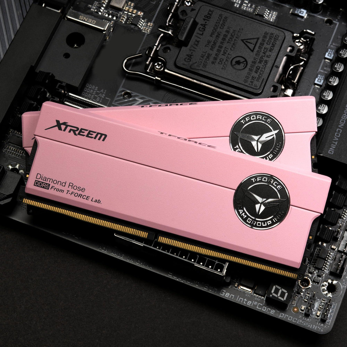 TEAMGROUP T-Force XTREEM DDR5 Ram 48GB (2x24GB) 7600MHz PC5-60800 CL36 M-DIE Desktop Memory Module Ram for 600 700 Series Chipset XMP 3.0 Ready Pink FFPD548G7600HC36EDC01