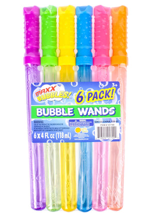 Sunny Days Entertainment Maxx Bubbles 4oz Bubble Wands – 6 Pack Bubble Wand Toy | Summer Fun, Outdoor Birthday Party Favors for Kids, 101799 Blue