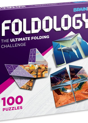 FOLDOLOGY - The Origami Puzzle Game! Brain Teasers for Tweens, Teens & Adults | Travel Game, STEM Toy | Fold the Paper, Complete the Picture | 100 Puzzles | Gift for Ages 10+