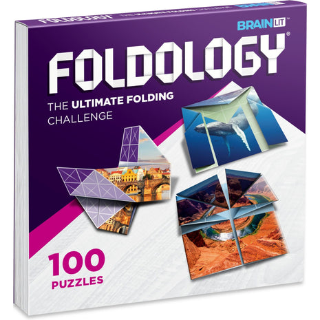 FOLDOLOGY - The Origami Puzzle Game! Brain Teasers for Tweens, Teens & Adults | Travel Game, STEM Toy | Fold the Paper, Complete the Picture | 100 Puzzles | Gift for Ages 10+