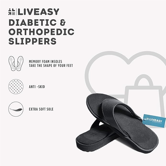 LivEasy Diabetic and Orthopaedic Adjustable Strap Super Comfort Doctor Slippers for Men