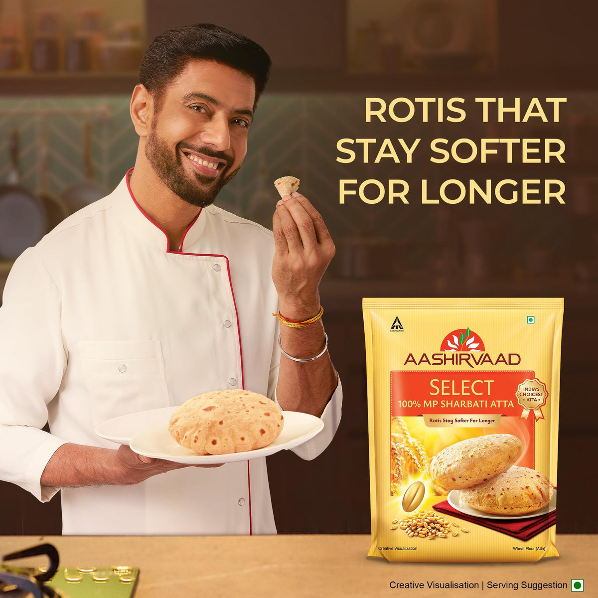 Aashirvaad Select Whole Wheat Sharbati Atta 11 Pound (5 KG)