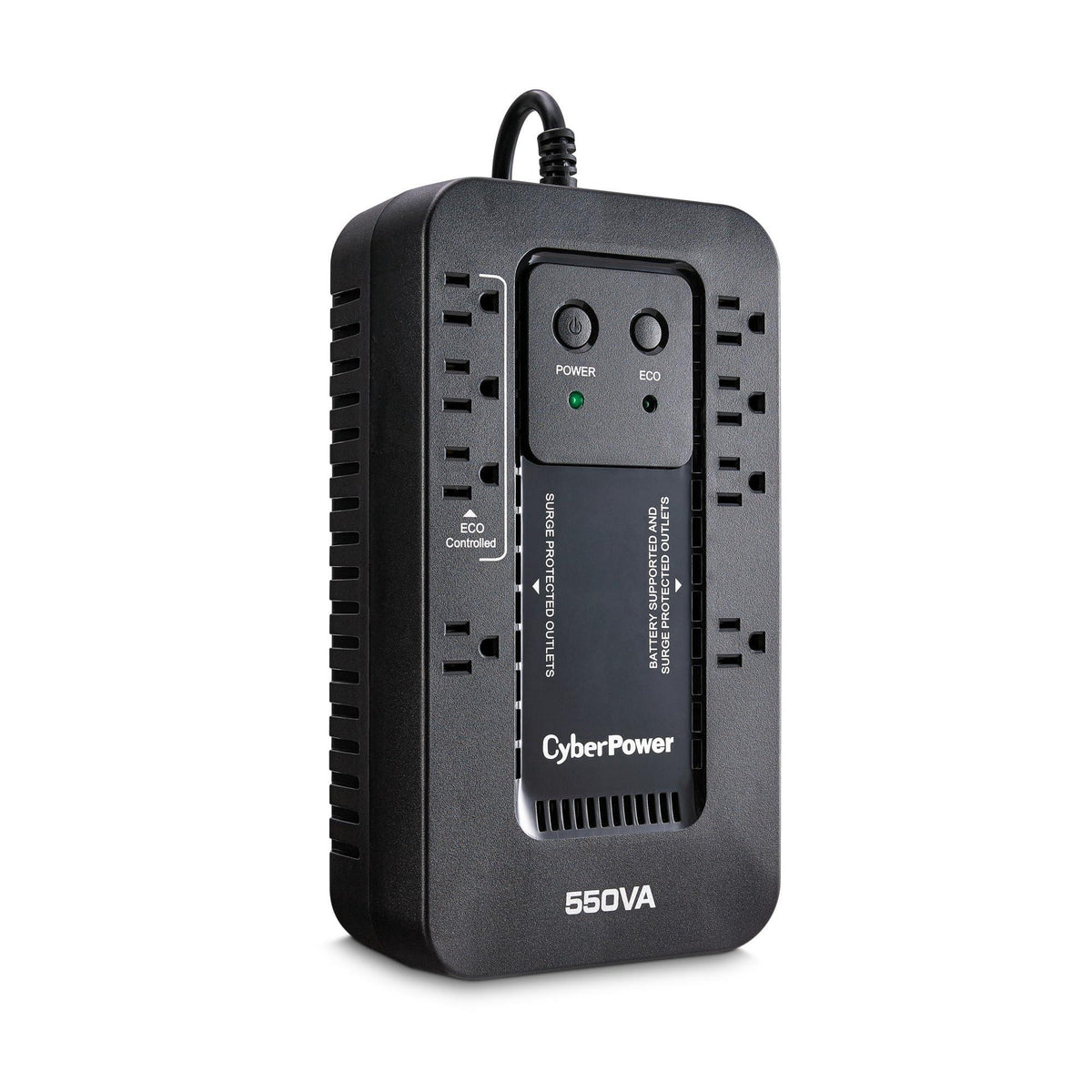 CyberPower EC550G Ecologic Battery Backup & Surge Protector UPS System, 550VA/330W, 8 Outlets, ECO Mode, Compact Uninterruptible Power Supply