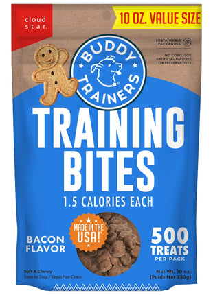 Buddy Biscuits Trainers 10 Oz. Pouch of Training Bites Soft & Chewy Dog Treats Made with Bacon Flavor