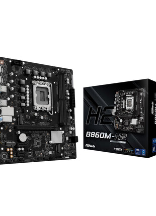 ASRock B860M H2 DDR5 up to 8333+ (OC) MHz 128GB M.2 B860 LGA1851 Micro ATX Motherboard Intel Core Ultra (Series 2) BIOS Flashback SATA3 6.0 Gb/s