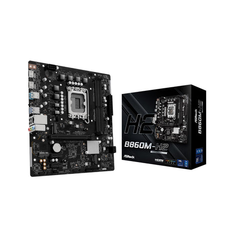 ASRock B860M H2 DDR5 up to 8333+ (OC) MHz 128GB M.2 B860 LGA1851 Micro ATX Motherboard Intel Core Ultra (Series 2) BIOS Flashback SATA3 6.0 Gb/s