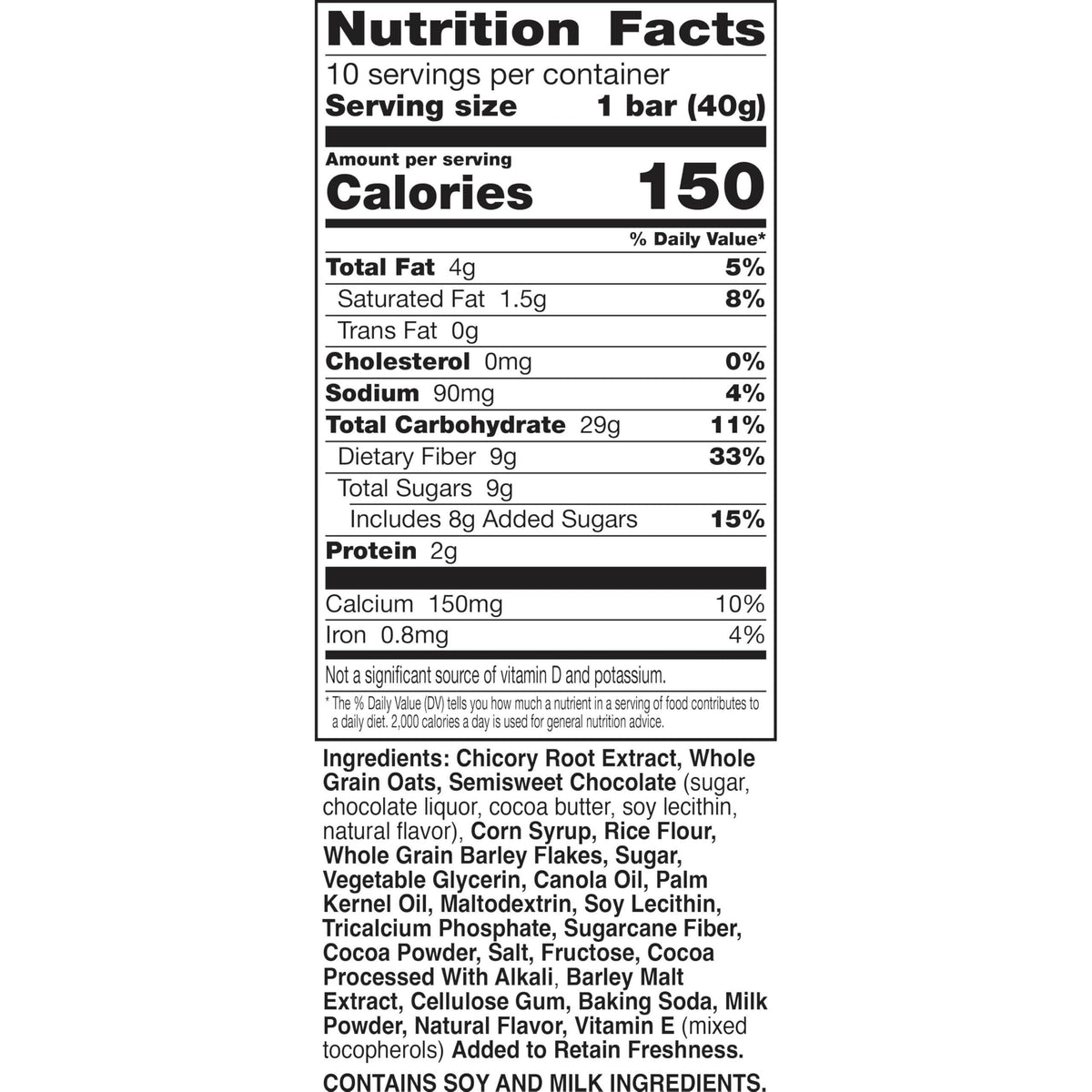 Fiber One Chewy Bars, Oats and Chocolate, Fiber Snacks, Value Pack, 10 Ct, 14.1 oz