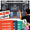 TrophySmack 2025 Fantasy Football Draft Board Kit - 12, 10, 8 Team - 500+ Player Labels - 24 Rounds