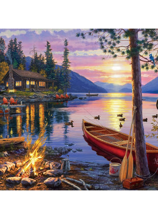 Buffalo Games - Darrell Bush Canoe Lake - 1000 Piece Puzzle for Adults | Made in USA, Perfect Snap Fit, Giftable, Frameable Art, Includes Poster, Recycled Board