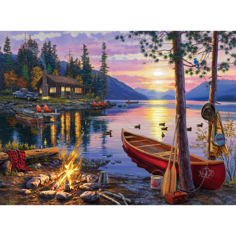 Buffalo Games - Darrell Bush Canoe Lake - 1000 Piece Puzzle for Adults | Made in USA, Perfect Snap Fit, Giftable, Frameable Art, Includes Poster, Recycled Board