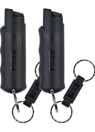 SABRE 3-in-1 Defense Spray – Pepper Spray, Tear Gas & UV Dye, Quick Release Keychain for Easy Carry, Finger Grip for Aim, 3X Longer Spray Time (Up to 10 Seconds), Max Police Strength, 0.54 fl oz