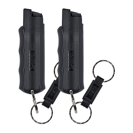 SABRE 3-in-1 Defense Spray – Pepper Spray, Tear Gas & UV Dye, Quick Release Keychain for Easy Carry, Finger Grip for Aim, 3X Longer Spray Time (Up to 10 Seconds), Max Police Strength, 0.54 fl oz
