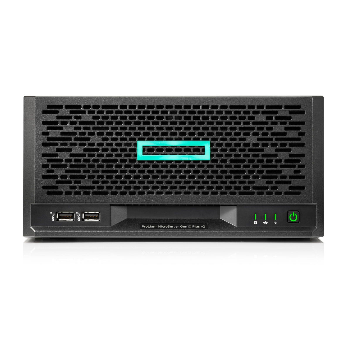 Hewlett Packard Enterprise ProLiant MicroServer Gen10 Plus v2 Tower Server w/one Intel Xeon E2314 Processor, 4‑core 1P 16GB‑U VROC 4LFF‑NHP 180W External PS (HPE Smart Choice P69101-005)