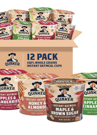 Quaker Instant Oatmeal Express Cups, 4 Flavor Variety Pack, 1.76 Ounce (Pack of 12)
