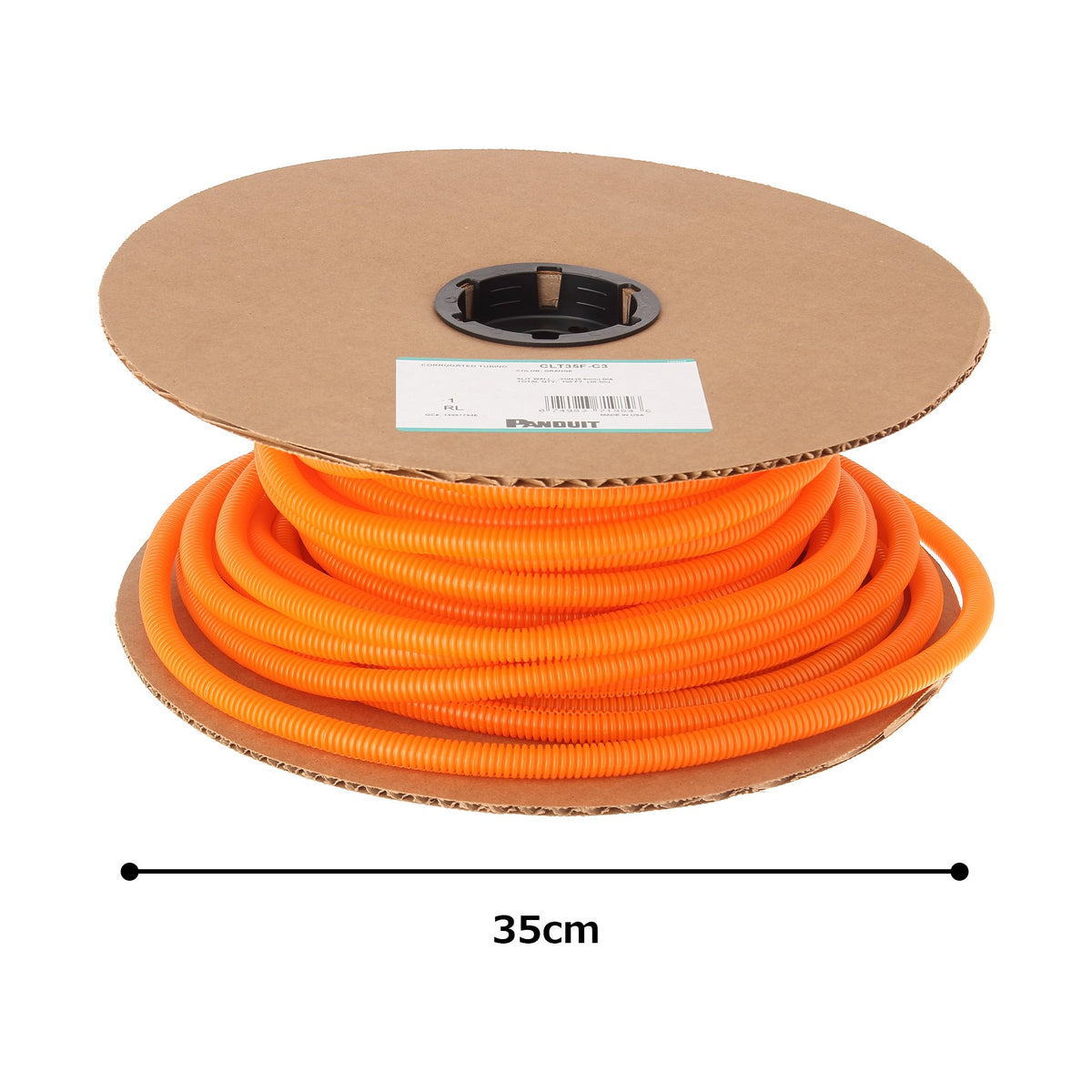 Panduit CLT75F-C3 Slit Wall Corrugated Loom Tubing, Orange