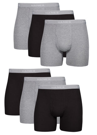 Hanes mens Underwear Boxer Briefs Pack, Cool & Breathable Cotton Moisture-wicking Underwear for Men, No Ride Up