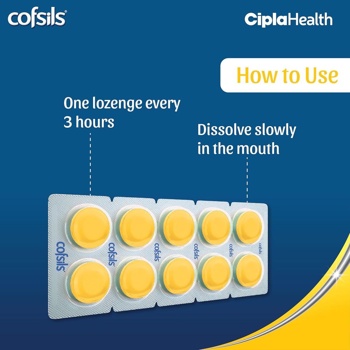 Cipla Cofsils Lozenges (200 Lozenges) | Lemon Honey Flavour | Quick Relief from Sore Throat, Itchy Throat and Scratchy Throat (10 x 20 Strips)