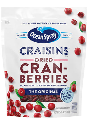 Ocean Spray Craisins Dried Cranberries, Original, 48 Ounce