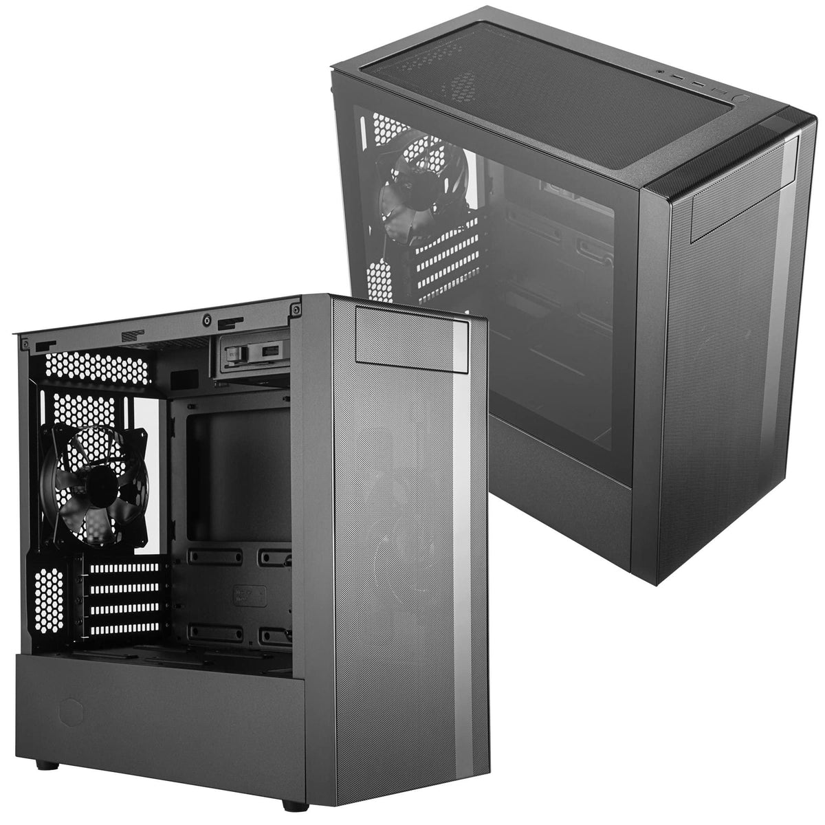 Cooler Master MasterBox NR400 Micro-ATX Tower with Front Mesh Ventilation, Minimal Design, Tempered Glass Side Panel and Single Headset Jack