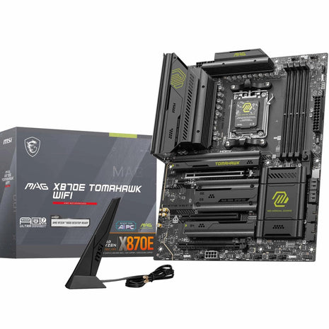 MSI MAG X870E Tomahawk WiFi Motherboard, ATX - Supports AMD Ryzen 9000/8000 / 7000 Processors, AM5-80A SPS VRM, DDR5 Memory Boost 8400+ MT/s (OC), PCIe 5.0 x16, M.2 Gen5, Wi-Fi 7, 5G LAN