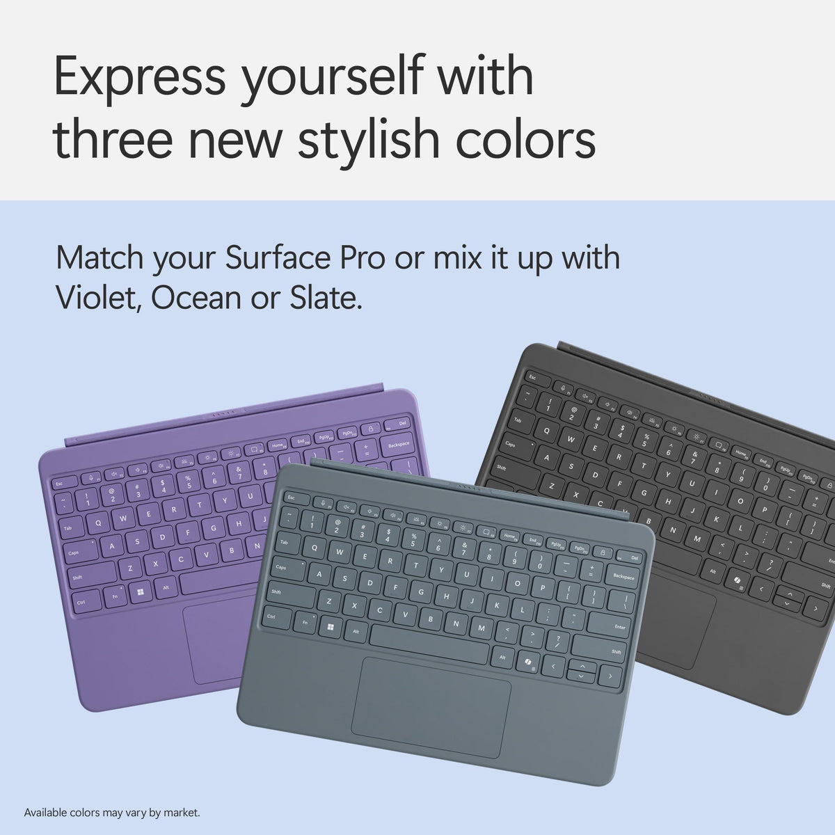 Microsoft Surface Pro Keyboard for Surface Pro 12" Device, Keyboard Only, Alcantara Material, Ocean