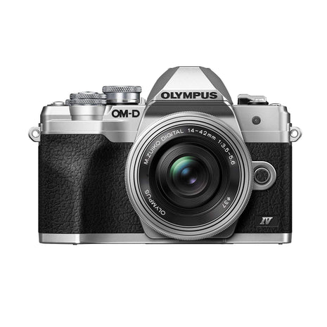 OM SYSTEM Olympus E-M10 Mark IV Silver Micro Four Thirds System Camera M.Zuiko Digital ED 14-42mm F3.5-5.6 EZ kit 20MP Sensor 5-Axis Image Stabilization 4K Video Wi-Fi