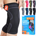 Modvel 2 Pack Knee Brace for Women & Men - Workout Knees Compression Sleeve for Knee Pain Relief Joint Support for ACL, Arthritis, Meniscus Tear Knees Brace for Sports, Rodilleras para Gym Fitness
