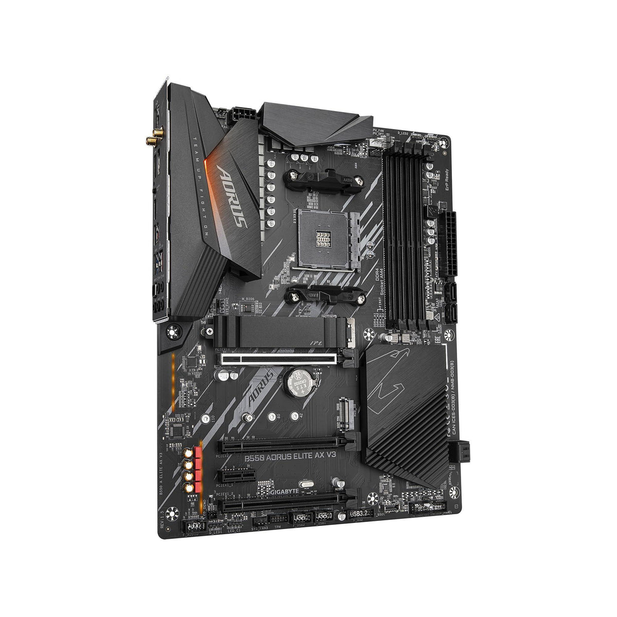 GIGABYTE B550 AORUS Elite AX V3 Motherboard, Supports AMD AM4 Ryzen 5000 Processors, ATX, DDR4, Dual M.2, SATA 6Gb/s, 2.4/5 GHz Dual-Band, 2.5 GbE LAN, PCIe 4.0