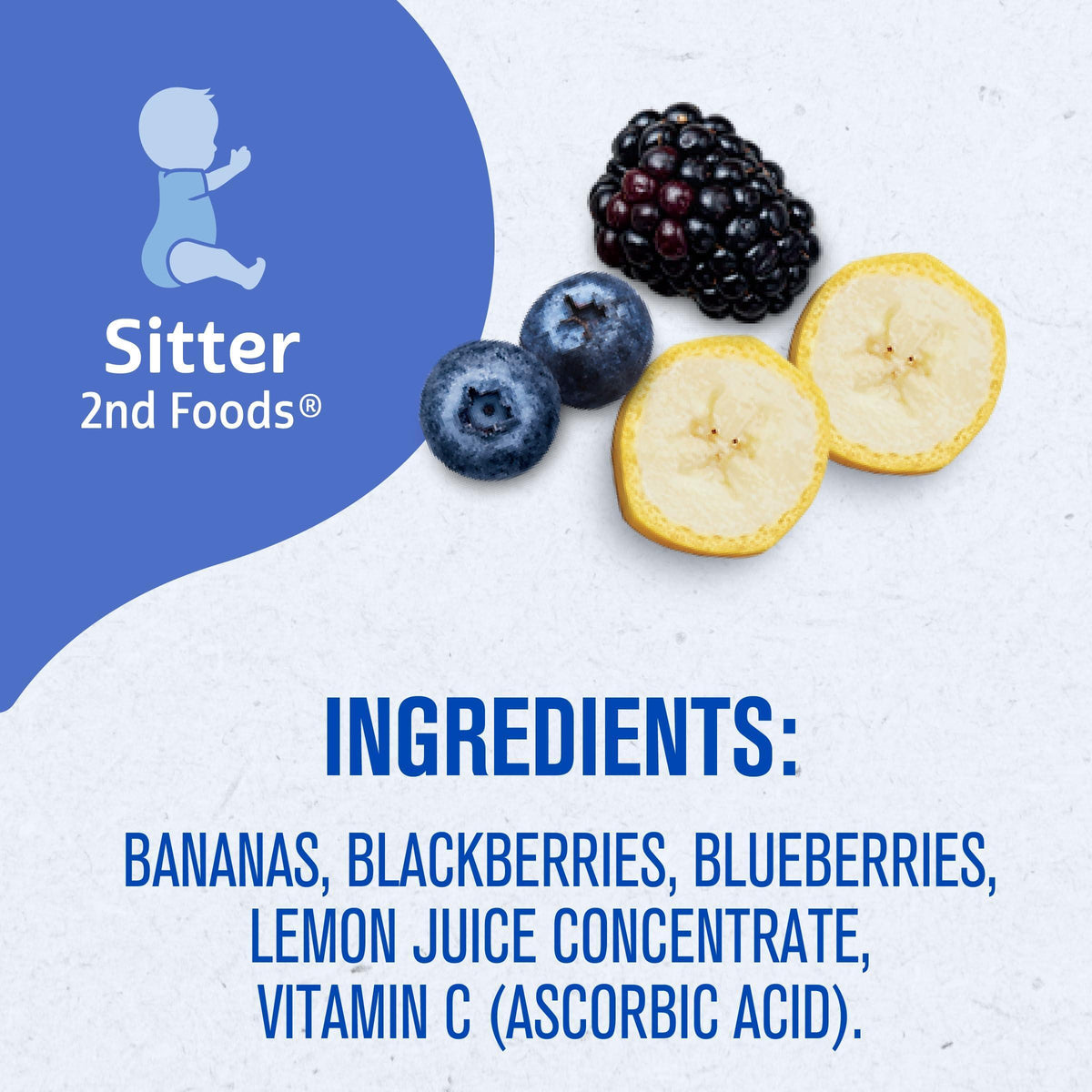 Gerber 2nd Foods Banana Blackberry Blueberry 4 Ounce Tubs, 2 Count (Pack of 8)